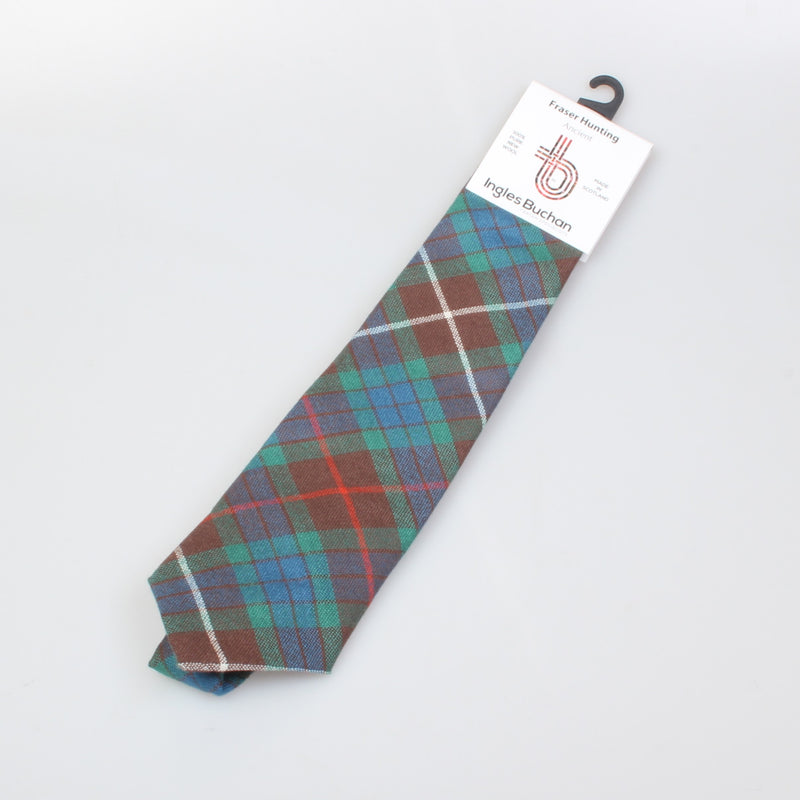 Pure Wool Tie in Fraser Hunting Ancient Tartan.