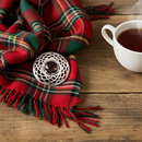 Celtic Plaid Brooch With Stone