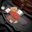 Tie and Pocket Square Gift Set - Any Tartan showcasing a vibrant wool tie in bold crimson tones.
