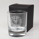 Clan Crest Whisky Glass with Colquhoun Crest