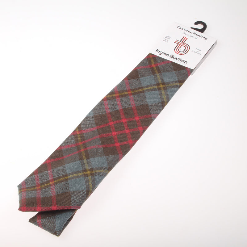 Pure Wool Tie in Cameron Hunting Weathered Tartan