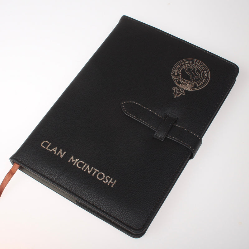 McIntosh Clan Crest Leather Bound Notebook A5