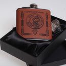 MacLennan Clan Crest PU Leather Covered Hip Flask
