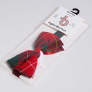 MacPhie Modern Tartan Bow Tie displayed stylishly, showcasing its 100% pure new wool fabric and timeless elegance for formal occasions.