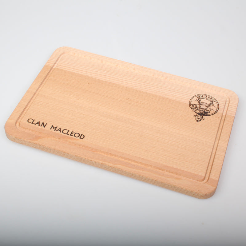 MacLeod Clan Crest Engraved Wooden Chopping Board