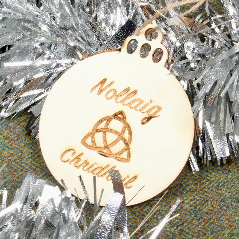 Wood Craft Clan Crest Christmas Ornament - Pack of 3.