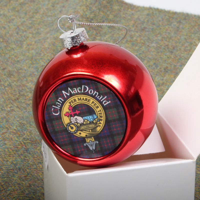 MacDonald Clan Crest Christmas Bauble - Small Size