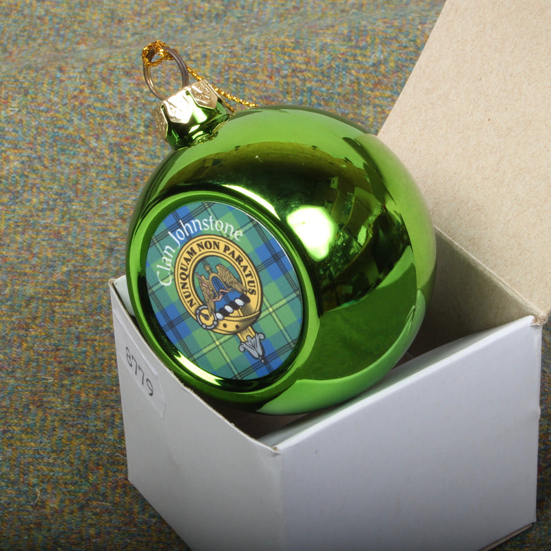 Johnstone Clan Crest Christmas Bauble - Small Size