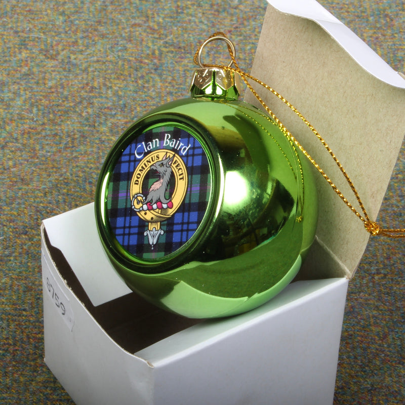Baird Clan Crest Christmas Bauble - Small Size