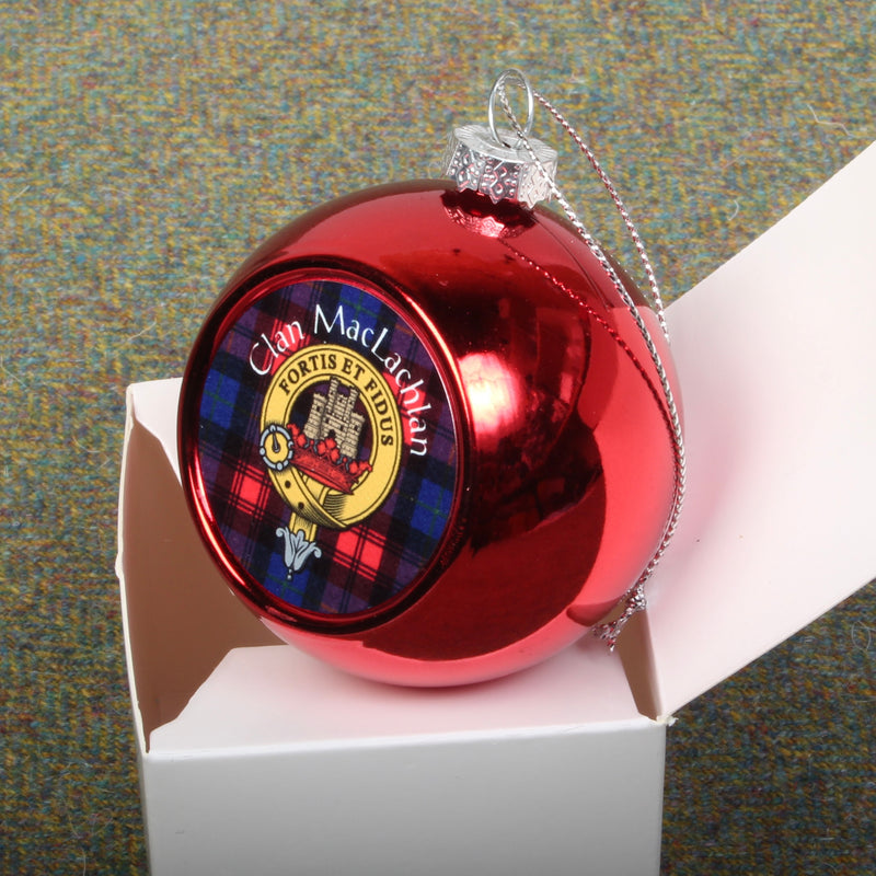 MacLachlan Clan Crest Christmas Bauble - Small Size