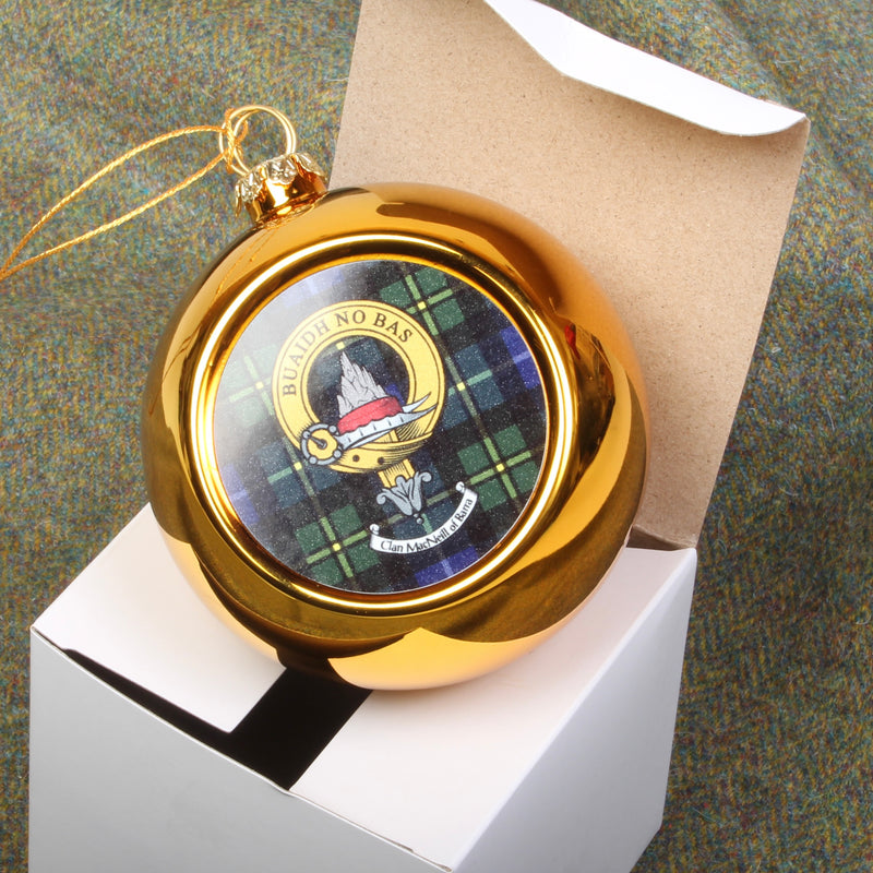 MacNeil of Barra Clan Crest Christmas Bauble  - Large