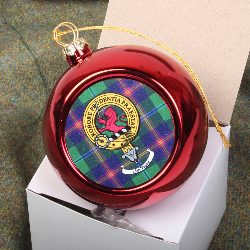 Young Clan Crest Christmas Bauble  - Large