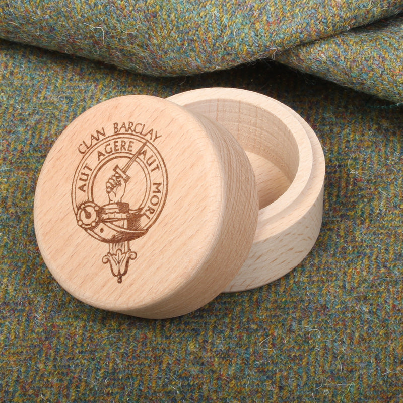 Barclay Clan Crest Wooden Ring Box