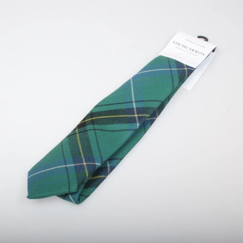Luxury Pure Wool Tie in Henderson Green Ancient Tartan