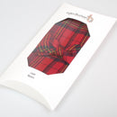 Cummerbund and Wing Collar Bow Tie Set In Leslie Red Modern Tartan, showcasing the luxurious tartan design perfect for formal events.