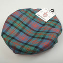 Pure Wool Golf Cap in Logan / MacLennan Ancient Tartan, showcasing its luxurious 100% new wool material and 3/4" stretch headband for comfortable fit.