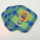 Johnstone Clan Crest and Tartan Wooden Coaster 4 Pack