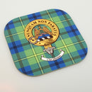 Johnstone Clan Crest and Tartan Wooden Coaster 4 Pack