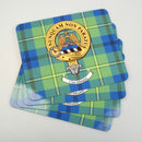 Johnstone Clan Crest and Tartan Place Mats - Set of Four