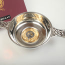 MacMillan Clan Crest Quaich with Gold Trim