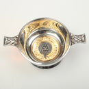 Buchanan Clan Crest Quaich with Gold Trim
