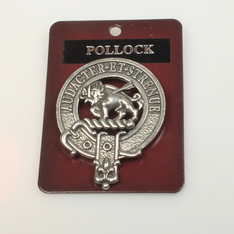 Pollock Clan Crest Badge - Pewter