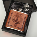 Morrison Clan Crest PU Leather Covered Hip Flask