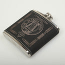 Malcolm Clan Crest Black PU Leather Covered Hip Flask