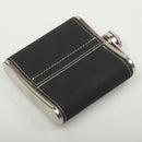 Malcolm Clan Crest Black PU Leather Covered Hip Flask