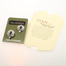 MacArthur Clan Crest Pewter Tie Pin