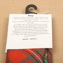 Close-up view of the Pure Wool Tie in Hay Ancient Tartan, highlighting the luxurious texture and craftsmanship.