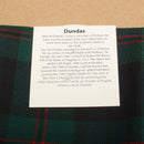 Wool Tartan Pocket Square in Dundas Modern Tartan by Ingles Buchan, showcasing luxurious 100% pure new wool craftsmanship, perfect for formal outfits and adding Scottish flair.