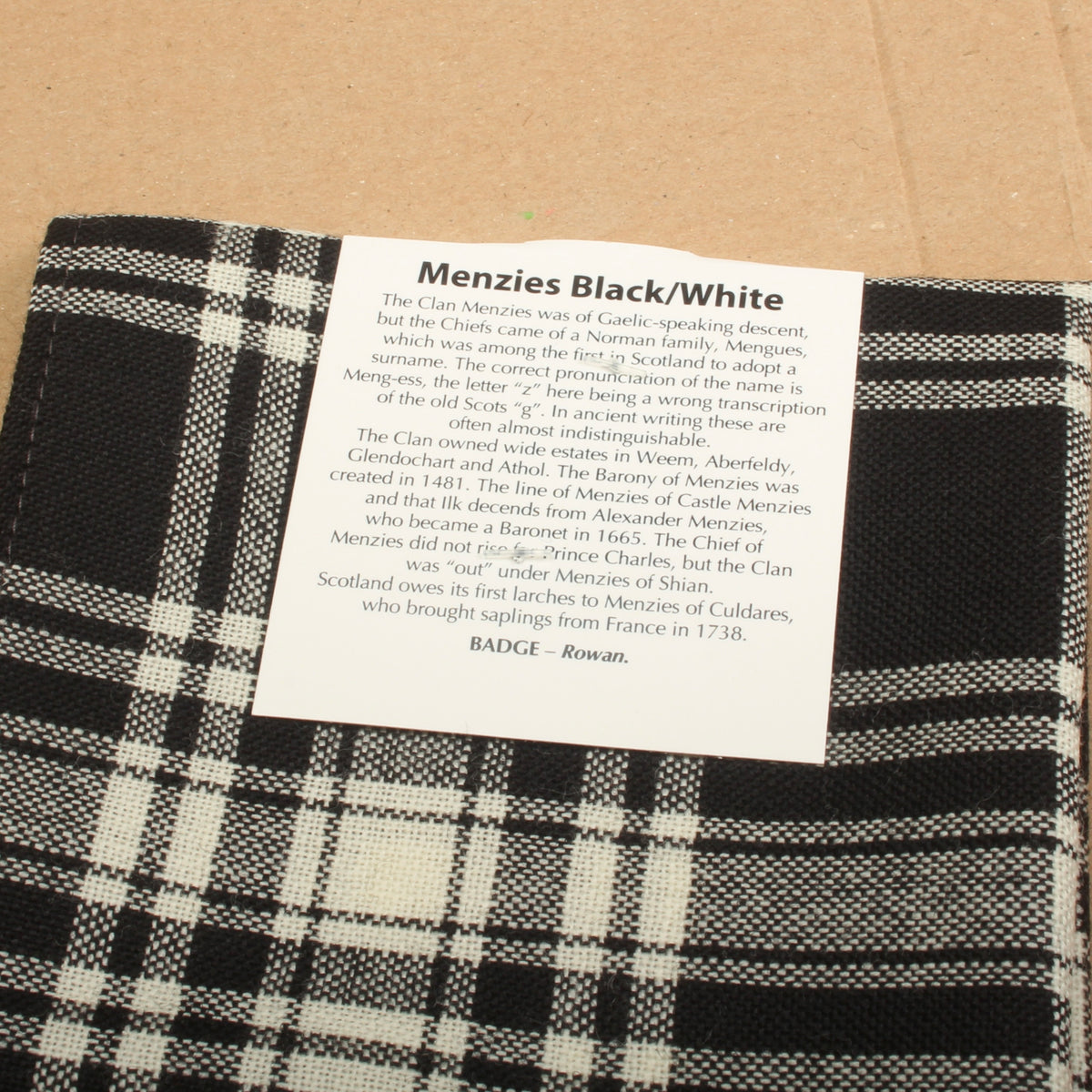 Menzies Black & White Tartan Scarf