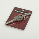 Clan Crest Pewter Kilt Pin with MacFarlane Crest, crafted in high-quality pewter with an antique palladium finish, showcasing authentic Scottish heritage and craftsmanship.