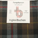 Stylish Wool Tartan Pocket Square in Farquharson Weathered Tartan by Ingles Buchan, measuring 10½" x 10½", ideal for enhancing formal attire.