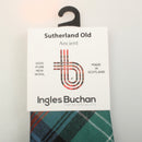 Pure Wool Tie in Sutherland Old Ancient Tartan showcasing its elegant design and craftsmanship against a stylish background.