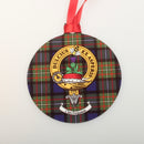 Fergusson Clan Crest and Tartan Metal Christmas Ornament - 6 Styles Available