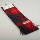 Fraser Red Modern Tartan Lambswool Scarf