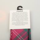 Close-up of the Pure Wool Tie in Crawford Ancient Tartan, highlighting the fine texture and high-quality craftsmanship of the 100% pure new wool.