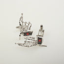 Bagpipe Cufflinks with Gunn Tartan Insert