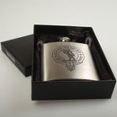 MacIntosh 6oz Engraved Clan Crest Hip Flask