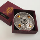 Riddell Clan Crest Pewter Plaid Brooch