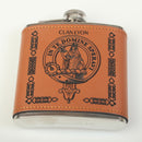Lyon Clan Crest PU Leather Covered Hip Flask