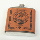 Forbes Clan Crest PU Leather Covered Hip Flask
