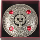 Moffat Clan Crest Pewter Plaid Brooch