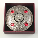 Dundas Clan Crest Pewter Plaid Brooch