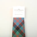 Close-up of the Luxury Pure Wool Tie in MacDonald Ancient Tartan displaying the fine texture and quality of the fabric.