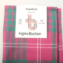 Wool Tartan Pocket Square in Crawford Ancient Tartan showcasing a stylish design perfect for elevating formal outfits.