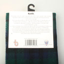 Close-up of the Lambswool Scarf in Keith Modern Tartan, highlighting the intricate tartan patterns and luxurious lambswool material.