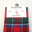 Sinclair Red Modern Tartan Lambswool Scarf